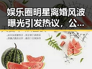 娱乐圈明星离婚风波曝光引发热议，公众通过关注明星揭秘幕后真相